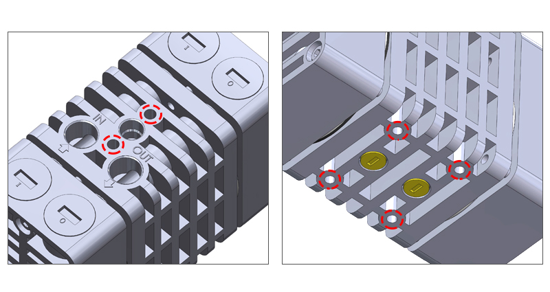 하이플럭스 다이아프램펌프 1/3 단면도 & 명칭